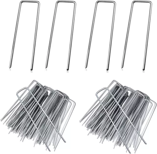 Galvanised Steel Securing Membrane Weed Control Fabric Pegs Metal U Pins UK