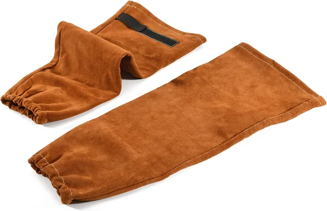 Leather Welding Work Sleeves for Men&Women - Heat&Flame Resistant Arm Protection