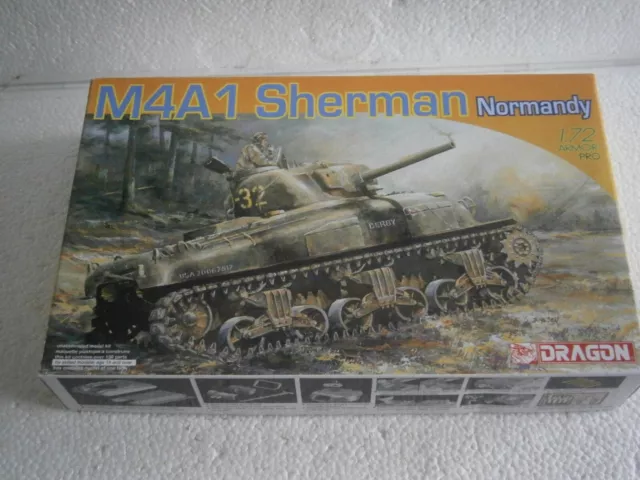 MAQUETTE WW2 CHAR M4A1 SHERMAN NORMANDY DRAGON (7273) 1/72 - 1.72eme