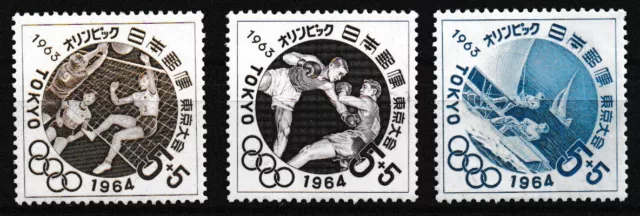 Japan - Olympische Sommerspiele Tokyo Satz postfrisch 1963 Mi. 832-834