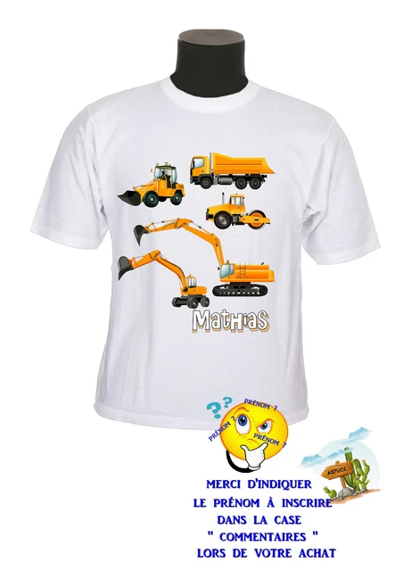 T-shirt Homme Blanc Personnalisable Avec Prénom - Réf 02 - Tailles S à 2XL - NEUF