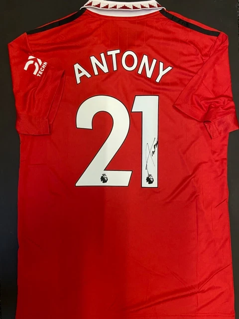 hand signed antony shirt  manchester united 2022/2023 with COA