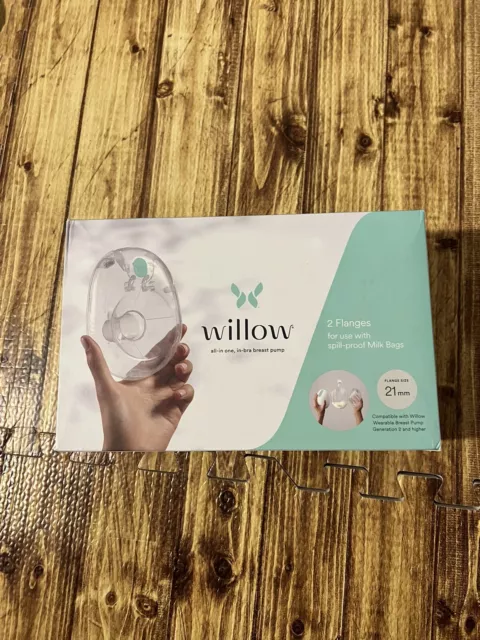 Willow All-In-One In-Bra Breast Pump 2 Flanges For Spill-Proof Milk Bags 21mm