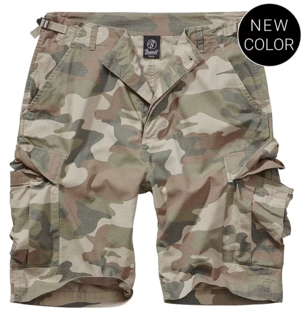 Brandit Shorts Bermuda Herren Cargo Bdu Ripstop Over Größe Licht Woodland