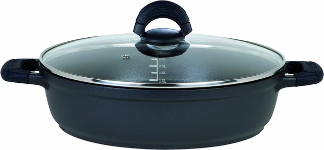 GSW Kochtopf Bräter Schmortopf Aluguss SilcoGuss 24cm Glasdeckel Induktion