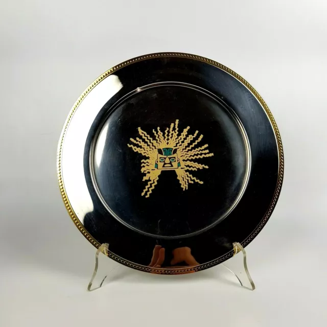 Placa Gottinghen de Acero Inoxidable 18/10E 24KT CT Oro Zecchino Vintage Rare