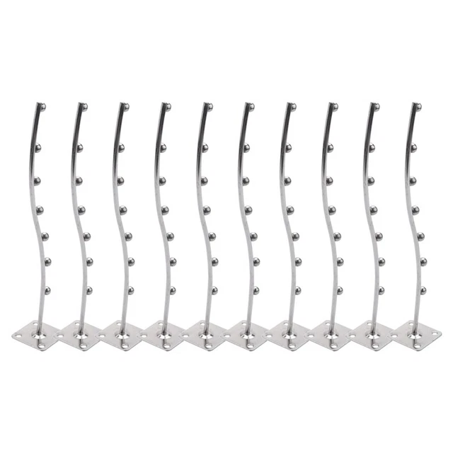 10X Wall Mount Waved Waterfall Hanger Rack 7 Beads Garment Display Hooks P4Y1