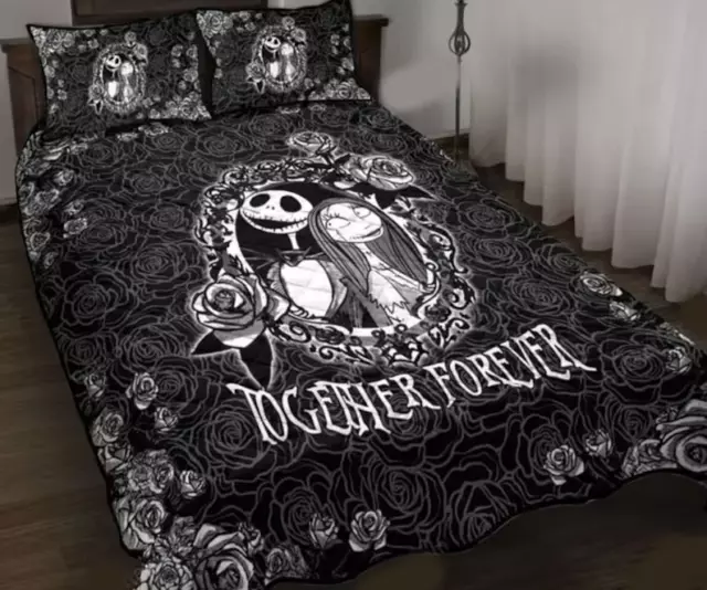 Nightmare Before Christmas Halloween Couple Together Forever Bedding Set 2