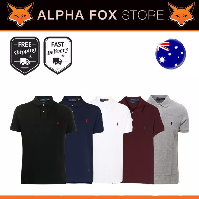 Ralph Lauren Men Custom Slim Fit Polo Shirt Genuine - AUS Seller