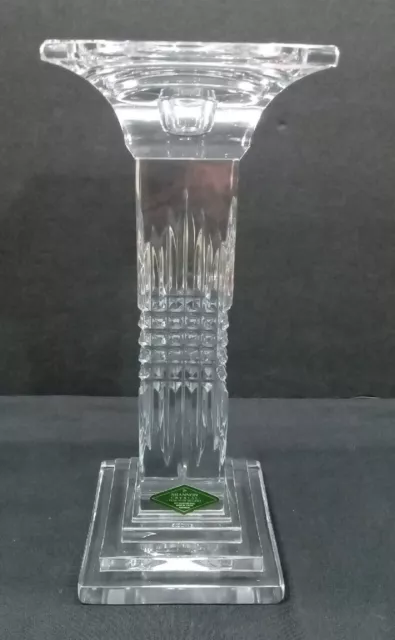 Shannon Crystal  24% Lead cut glass clear Candle square Holder Pilar stand taper