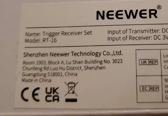 Neewer Wireless Studio Flash RT-16 16 Channel Trigger+Receiver- NO BATTERIES