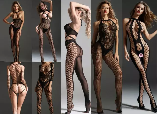 sexy Catsuit Body Ouvert Bodystocking erotisch Dessous Overall SM Bondage