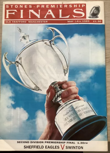 RUGBY LEAGUE  PROGRAMME PREMIERSHIP FINAL SHEFFIELD V SWINTON 1989 Division 2