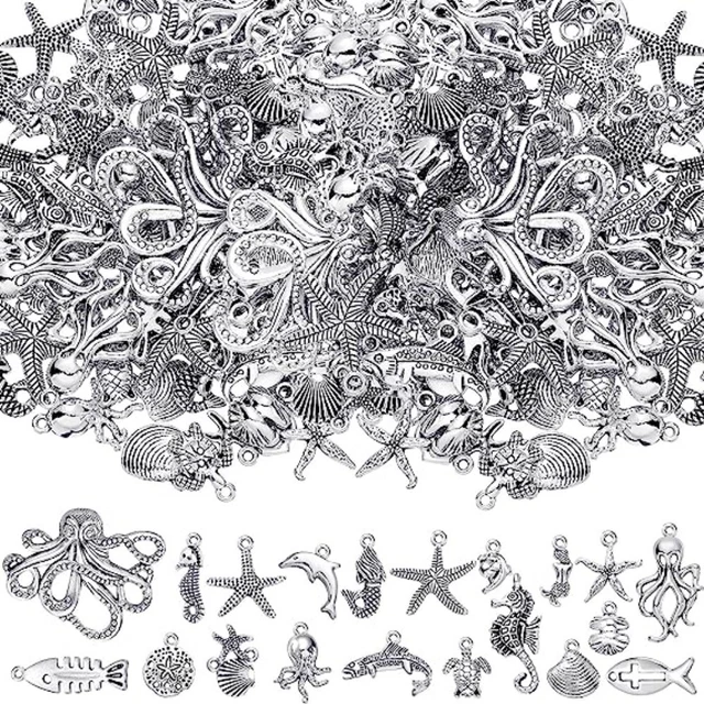Silber Metall anhänger Form mischen Strand-Charms-Sammlung  Schmuck herstellung