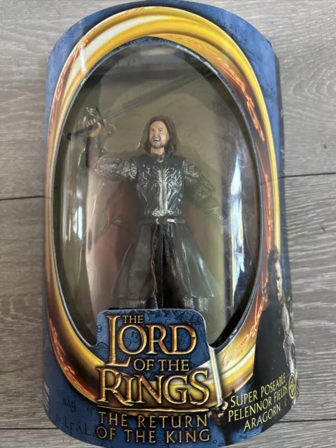 ToyBiz Lord of the Rings Super Poseable Pelennor Fields ARAGON New In Box