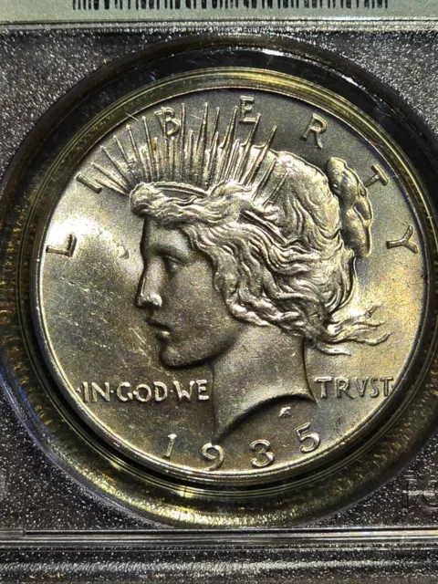 1935 Peace Dollar OGH PCGS MS63 - Sharp Strike and Beautiful Tone! 3