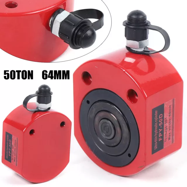 50 Ton Hydraulic Cylinder 64mm Stroke Ram Low Profile Flat Lift Cylinder