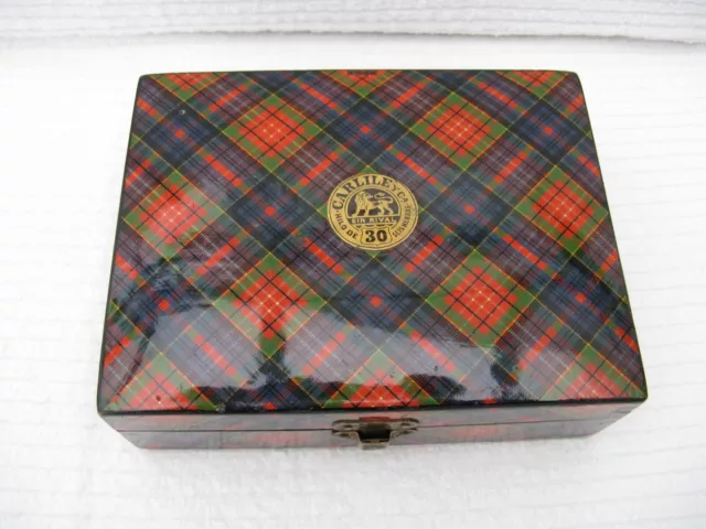 Scottish Tartan Ware Box Mauchline Ware Caledonia Antique Box Spanish Decoration