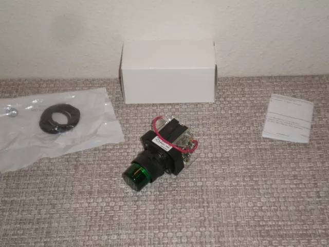 New! Allen Bradley 800H-QRT12G Ser F 30mm Pilot Light Push-to-Test Type Green