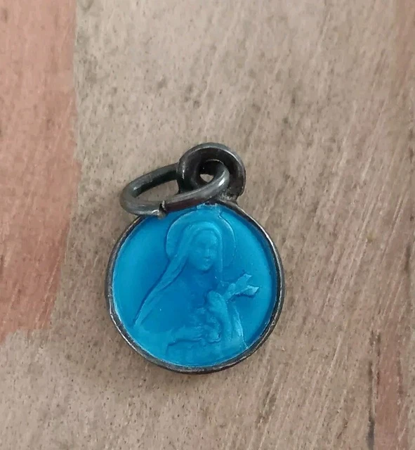 Ancien Souvenir Sainte Thérèse De Lisieux – Chevalet En Bois Avec Médaille Bronze (France)