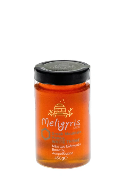 MELIGYRIS HONIG WEISSER Thymian griechischer Honig aus Kreta 450g EUR 9