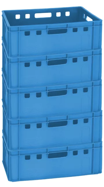 5 GastlandoBox Fleischkiste Wurstkiste Transportb E2 blau 60x40 cm neu Gastlando