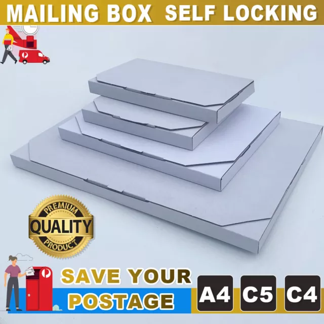 Superflat Mailing Box Small Large Letter Envelope A6 B5 A4 Rigid Flat Mailer Au