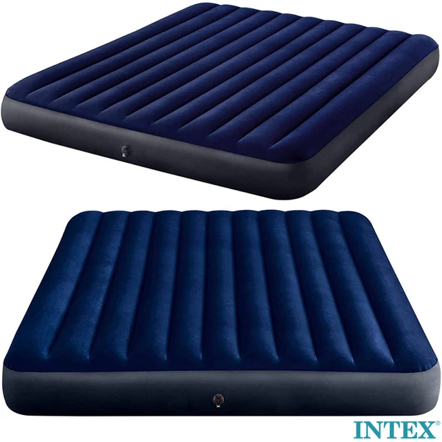 Intex Classic Downy King 68755 Materasso Gonfiabile Matrimoniale, Blu