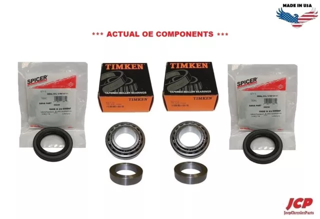 2 X Rear Dana44 Outer Axle Bearing Kit - Timken For Jeep Cherokee Xj 1987-1990