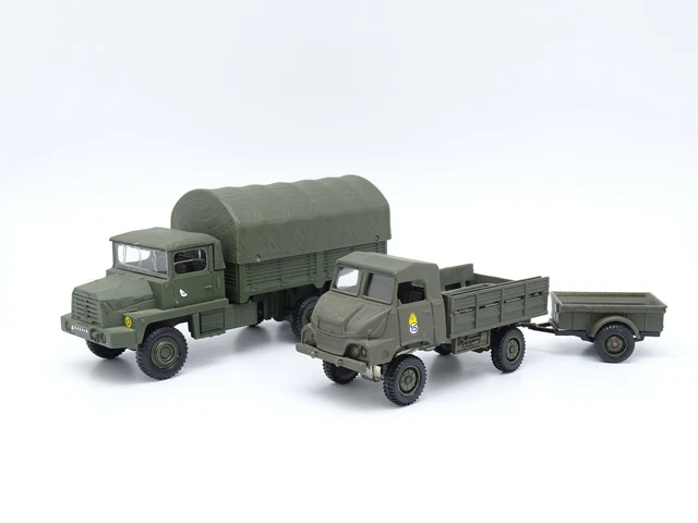 Lot Miniatures Solido Militaire - Unimog + Land Rover 109, échelle 1/50