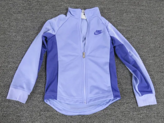 Nike Dri Fit Jacket Girls Size 5 Small Full Zip Long Sleeve Mock Neck Purple