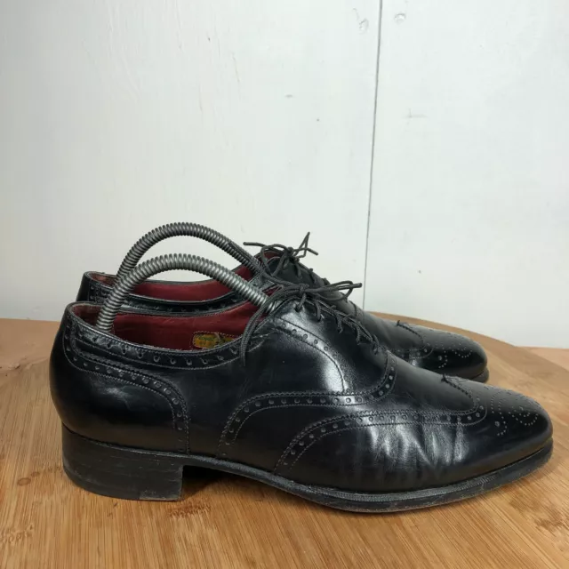Florsheim Royal Imperial Shoes Mens 8.5 D Black Leather Oxfords Classic Wingtip