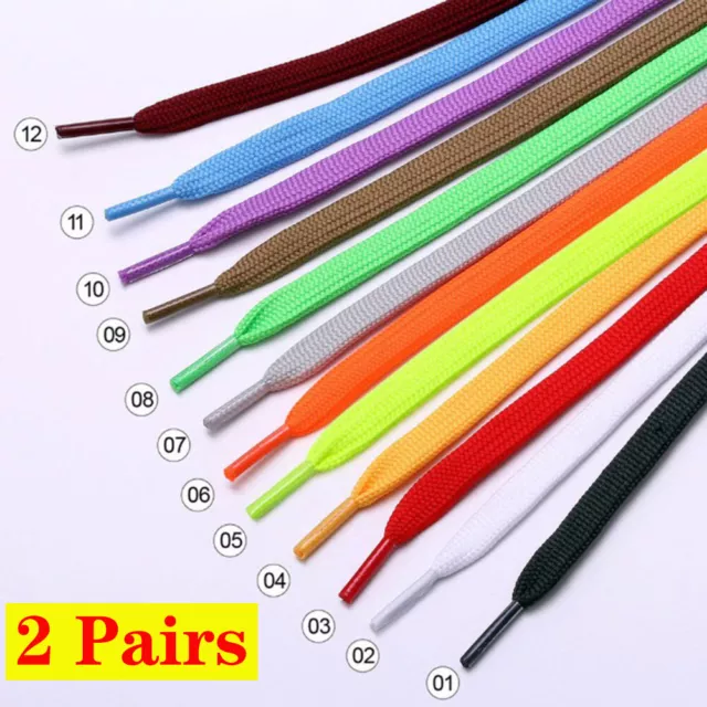 THICK FLAT FAT SHOE LACES 2/5" Wide Shoelaces All Shoe Types Trainer Boot Shoes~