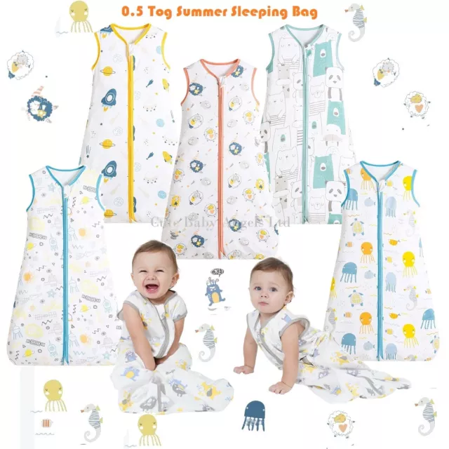 Baby Sleeping Bag 0.5 Tog Summer Child Sleepsack Boy Girl PJ Vest Blanket 0/72m