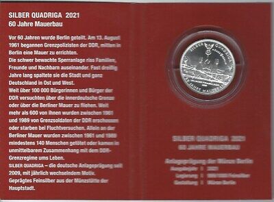 BERLIN Médaille Argent 1/2 Once Quadriga 2021