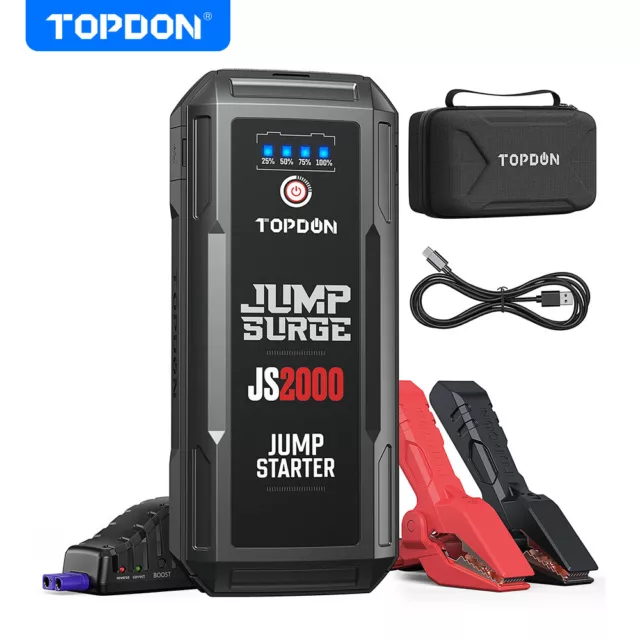 TOPDON 12V Car Battery Load Tester & Jump Starter Booster & Charger Maintainer