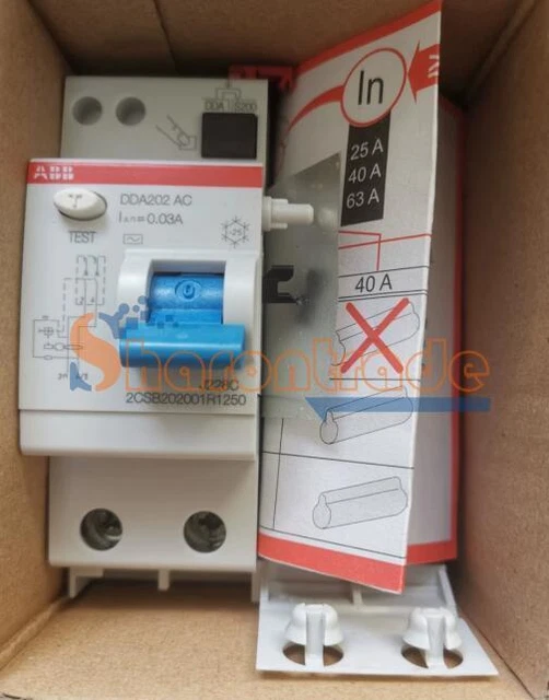 ONE ABB DDA202 AC-63/0,03 RCD Block 2CSB202001R1630 for MCBs S200 series