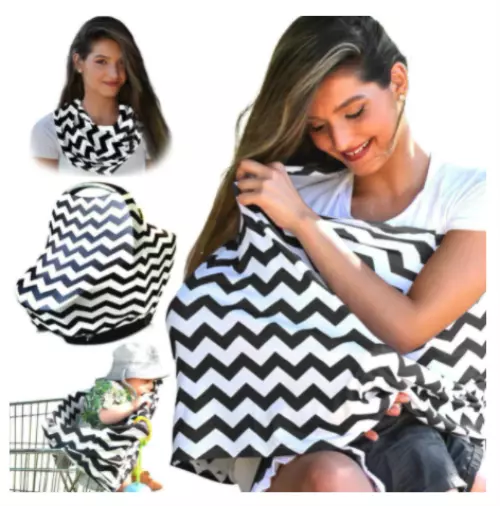 Nursing Towel Cover Up Apron Shawl Breastfeeding Baby Car Seat Canopy Wai Cloth