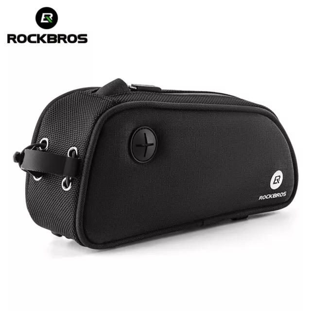 ROCKBROS Cycling Frame Bag 1.3L MTB Bicycle Bag Waterproof Reflective Bike Pouch