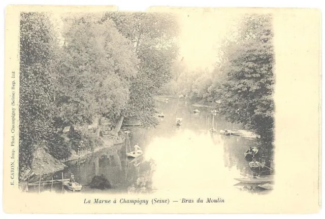 CPA 94 - La Marne à CHAMPIGNY - Bras du Moulin - Animée, barques