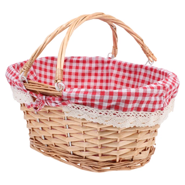 Cesto da picnic vimini sposa pianta rattan manico per verdure