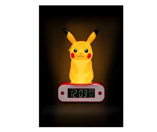 Pokemon Réveil Lumineux Pikachu Affichage Température Alarme Chambre Bureau Neuf