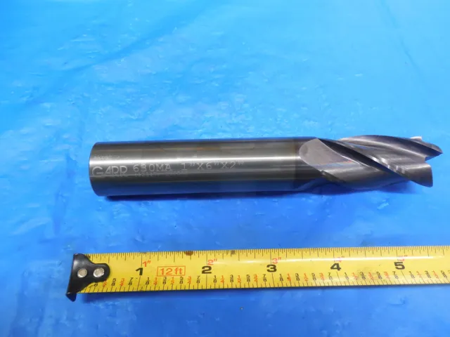 1Chipped Tooth 1" Diameter Solid Carbide End Mill 4 Flute Center Cutting Garr