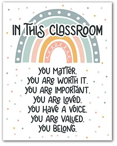 Boho Rainbow Classroom Decor - 11 x 14 - Classroom Poster and Bulletin Board