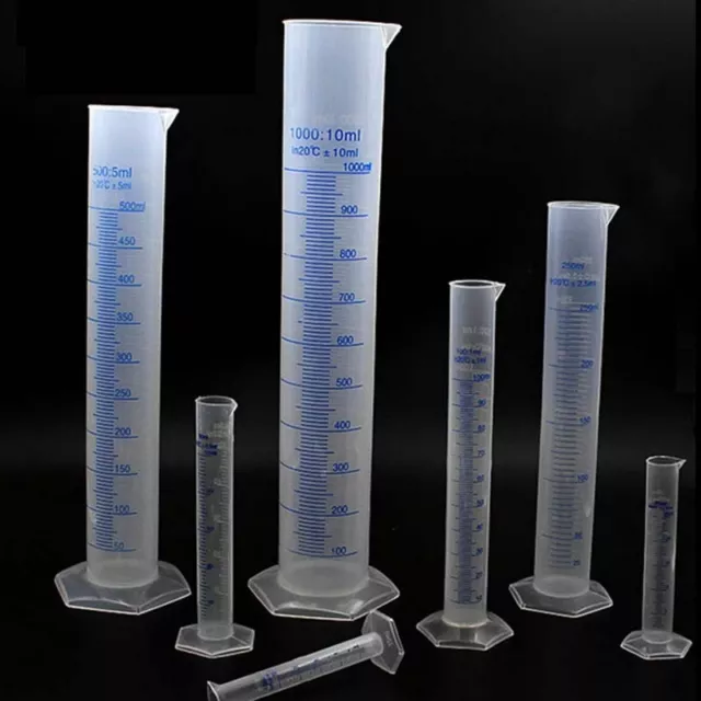 10-500ml Cylinder Laboratory Helpful Plastic Measuring Test Liquid Tube Nic .Q1