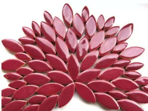 Merlot Ceramic Petals - Mosaic Tiles Supplies Art Craft