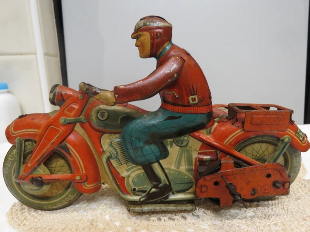 Rare Vintage Tipp and Co Motor Bike and Sidecar Wind Up Tinplate Toy. Rare Vintage Tipp and Co Motor Bike and Sidecar Wind Up Tinplate Toy.