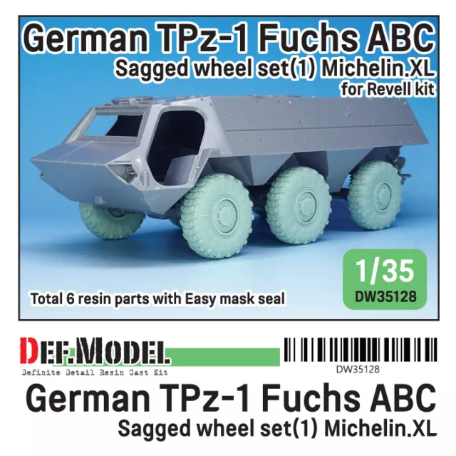 DEF.MODEL DW35128, deutscher TPz-1 Fuchs ABC Sagged Radsatz (1) für Revell, 1/35