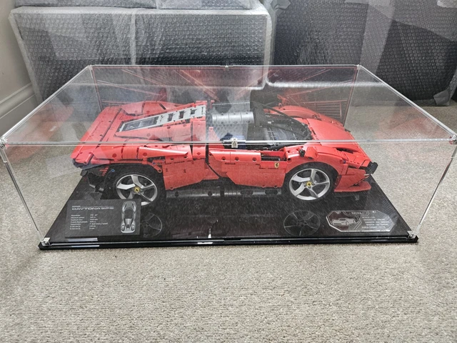 Acryl vitrine voor Lego 42143 Technic Ferrar Daytona SP3, raceauto model, stofdichte anti-UV opbergdoos, geschenkverzamelaars (2 mm transparant