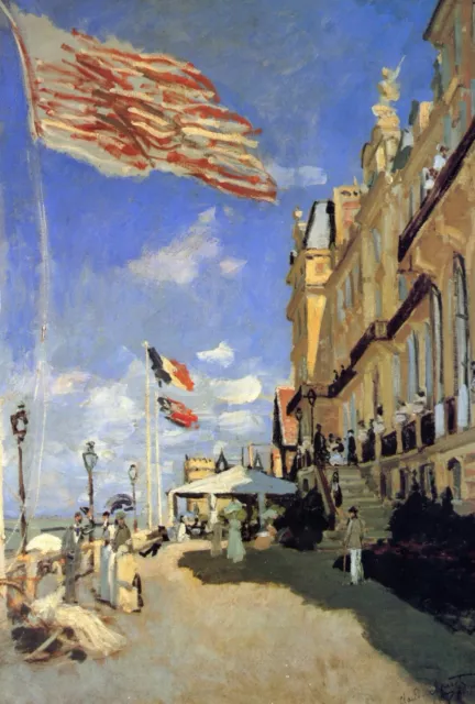 Hotel de Roches Noires a Trouville by Claude Monet Giclee Repro on Canvas